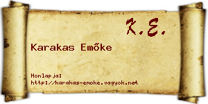 Karakas Emőke névjegykártya